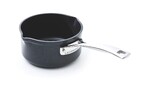 Casserole Les Forgees 16 cm noire anti adherente avec 2 becs verseurs